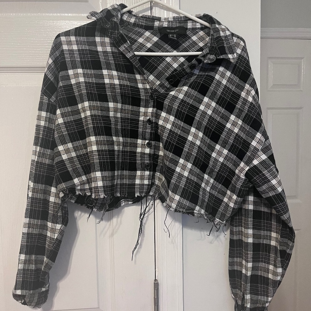 Forever 21 crop top flannel
